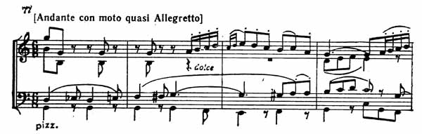 Нотный пример из произведений Бетховена