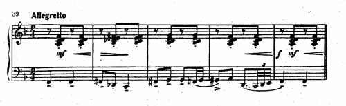 пример нот для фортепиано